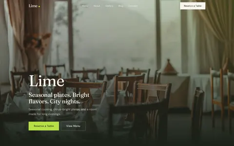 Lime Restaurant template preview