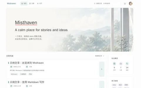 Misthaven template preview