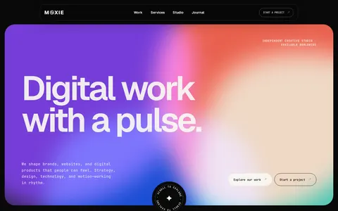 Moxie - Motion-Led Creative Agency Astro Theme template preview
