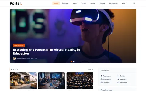 Portal - News & Magazine Astro Website Template template preview
