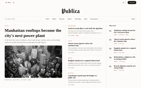 Publica template preview