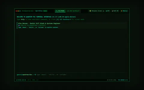 Retro TUI Portfolio template preview