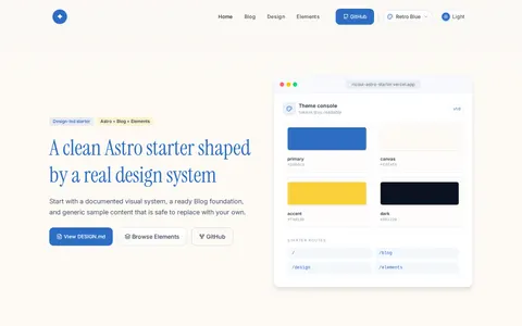 RicoUI  Starter template preview
