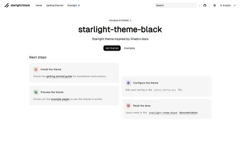 Starlight Theme Black template preview