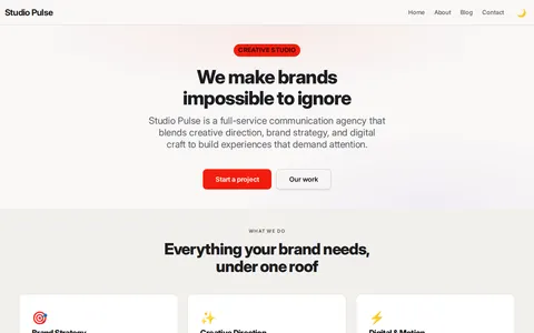 Studio Pulse template preview