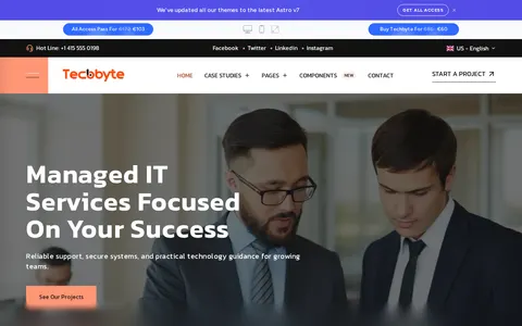 Techbyte - IT Solutions & Services Theme template preview