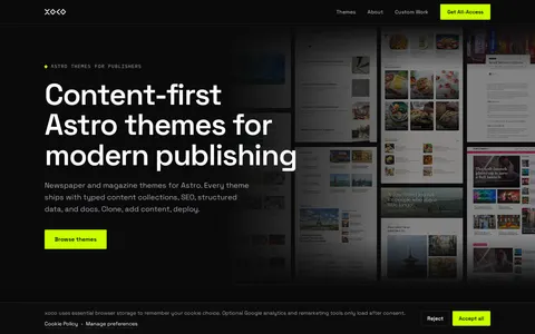 xocothemes All-Access: Premium Astro Themes for Publishers template preview