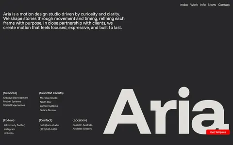 Ariaa template preview
