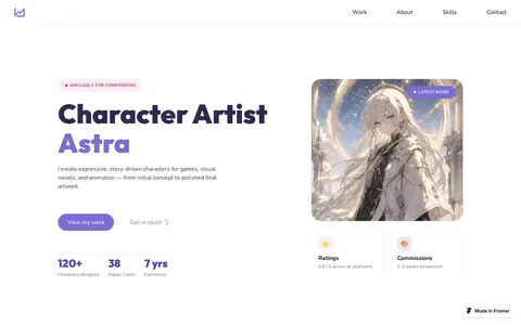 Astra Folio template preview