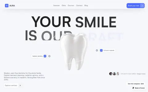 Aura Dent template preview