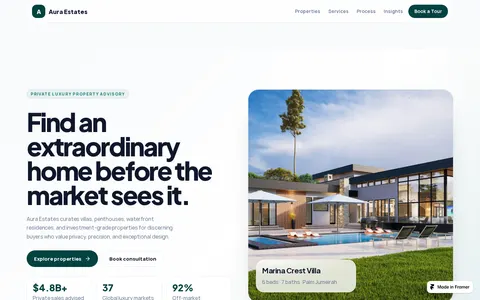 Aura Estates template preview