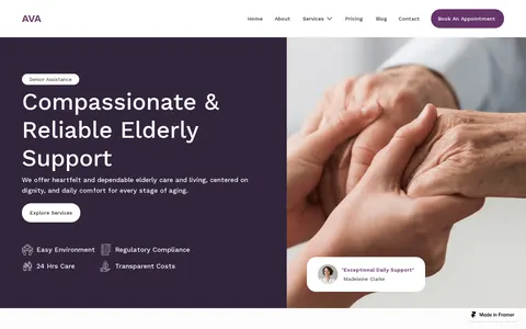 Ava Senior Care template preview