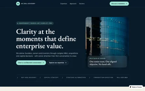 Boutique Advisory template preview