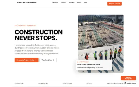 Built Onward template preview