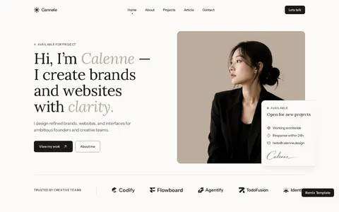 Calenne template preview