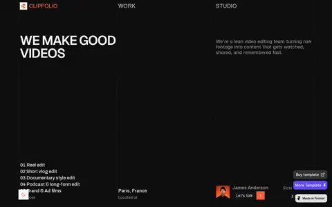 Clipfolio template preview