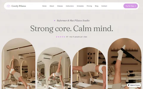 Corely Pilates template preview
