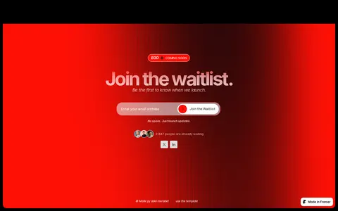 EGO — Waitlist template preview
