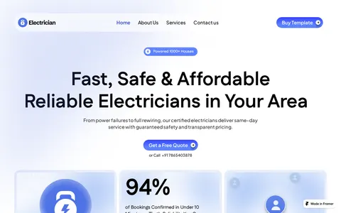 Electrician Service template preview