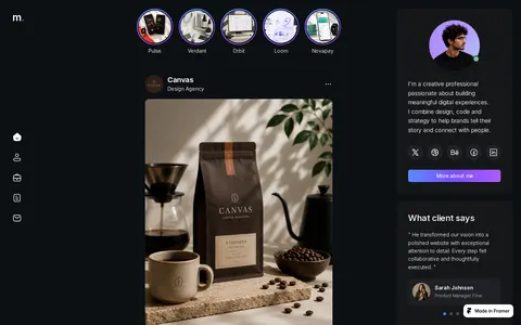 Feedfolio template preview