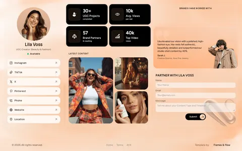 GlowLink Bento template preview