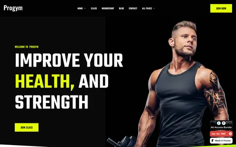 Gym Pulse template preview