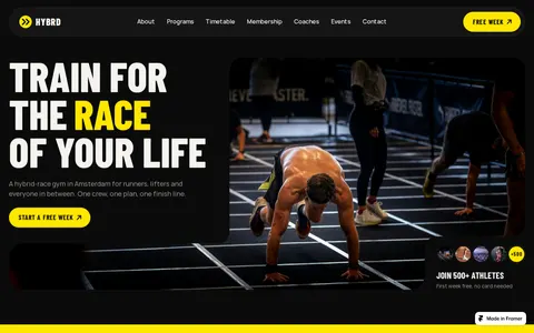 HYBRD Race Gym template preview
