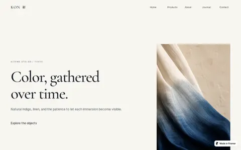 KON Indigo Atelier template preview
