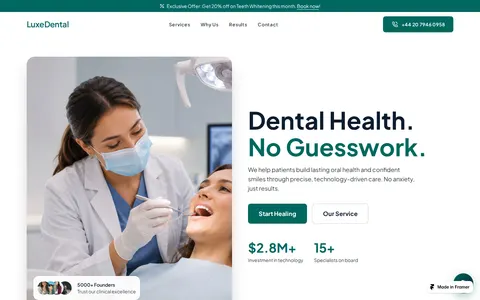 LuxeDental Clinic template preview