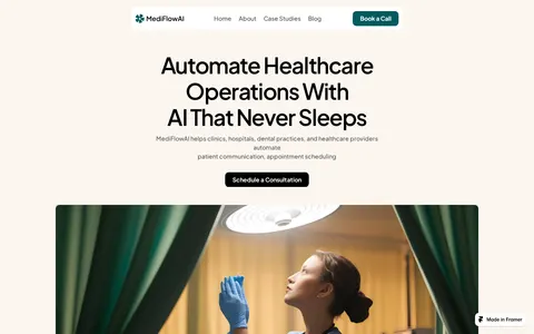 MediFlowAI template preview