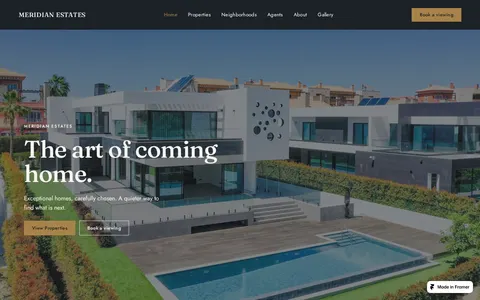 Meridian Estates template preview