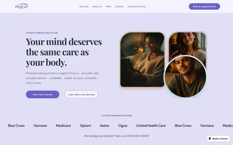 MindCare Wellness template preview