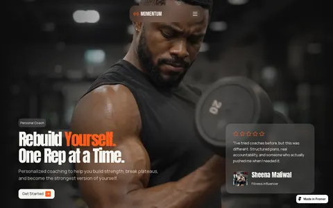 Momentum Fit template preview