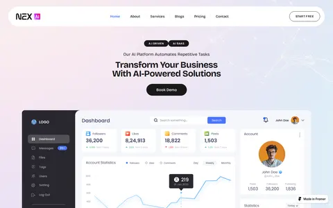 NexAI template preview