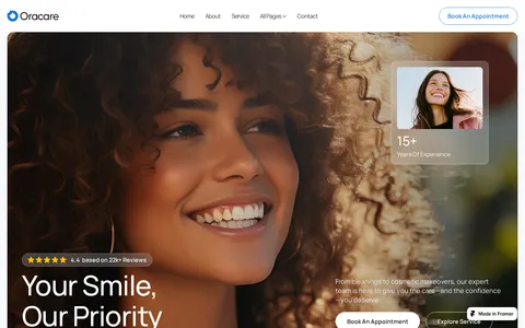 OraCare Clinic template preview