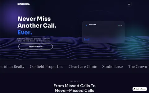 RINGORA— Voice Agent template preview
