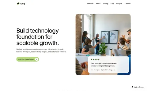 Sprig Advisory template preview
