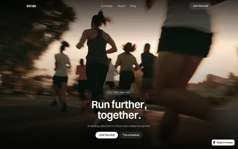 Stride Run Club template preview