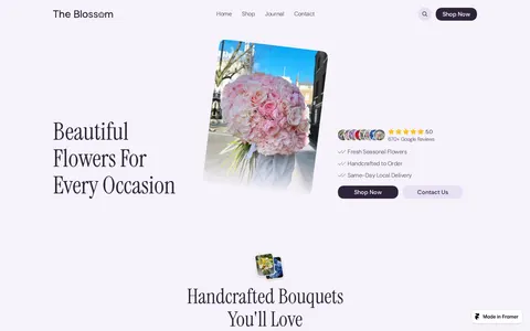 The Blossom template preview