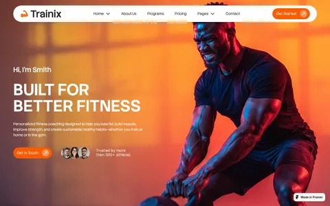 Tranix Fitness Coach template preview
