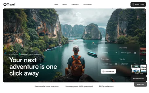 Traveli template preview