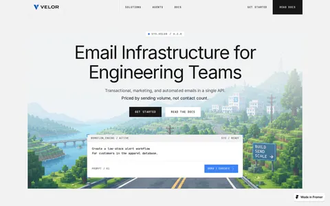 Velor Infra Landing template preview