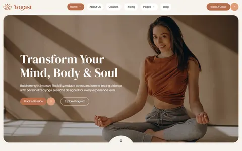 Yoga Coach template preview