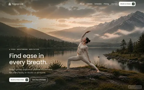 Yogagrove template preview