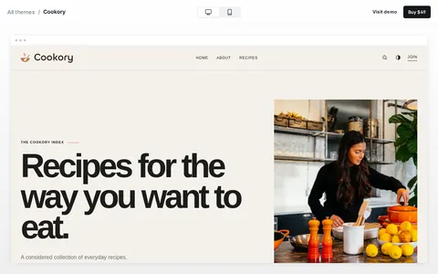 Cookory template preview