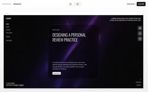 Essence template preview