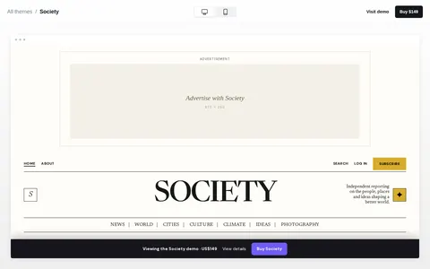 Society template preview