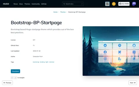 Bootstrap-BP-Startpage template preview