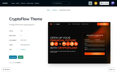 CryptoFlow Theme template preview