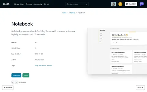 Notebook template preview